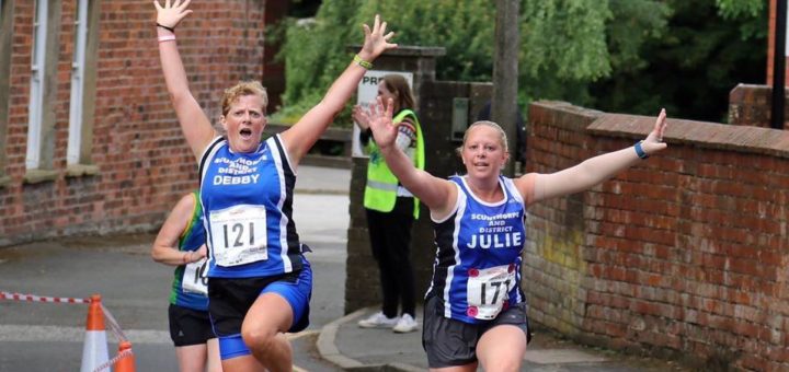 Julie and Debby from Scunthorpe & District a leaping - Sting 2017